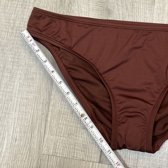 NWT Women's Low Rise Cheeky Bikini Bottom Shade & Shore Brown Size L 12/14 - Picture 12 of 16